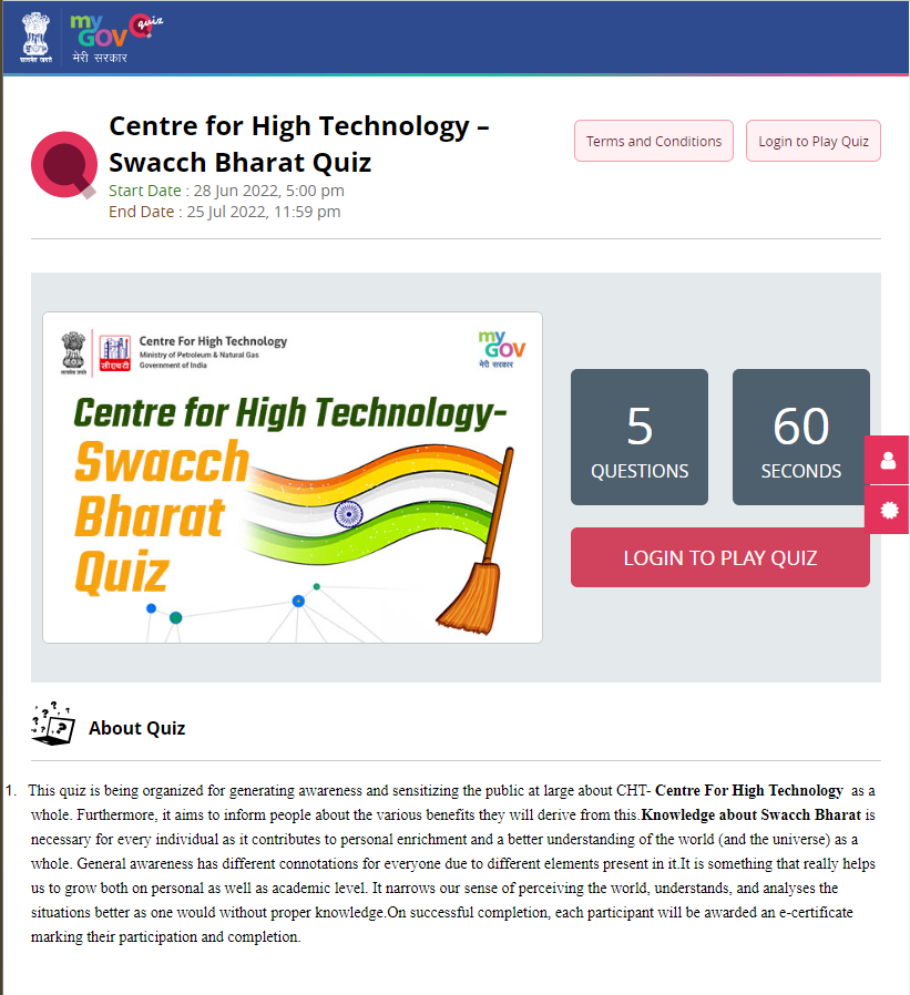 quiz on swacch bharat with answers