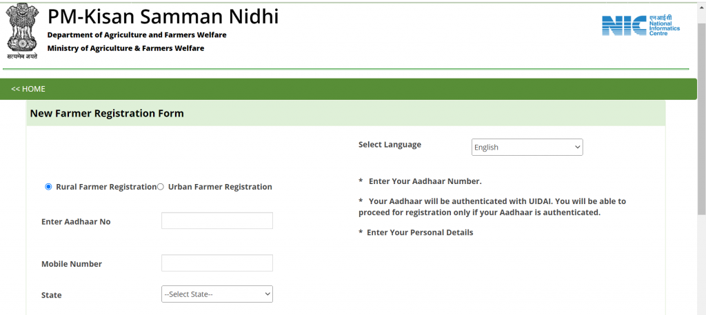 PM Kisan Samman Nidhi Registration